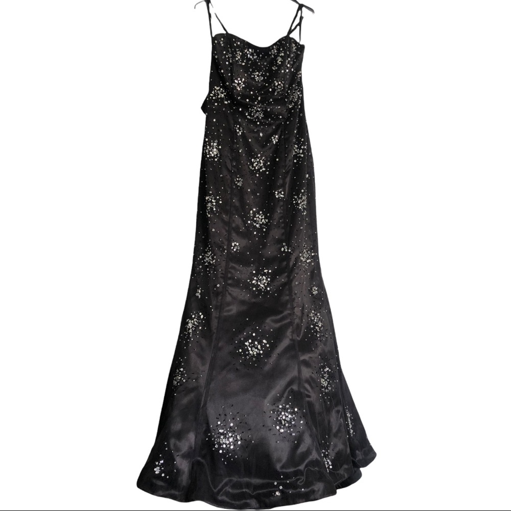 Couture custom black beaded gown